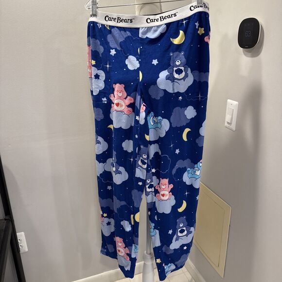 Care Bears Moonlight Velour Sleep Pants With Pockets XL Love A Lot & Grumpy Bear - Picture 1 of 6